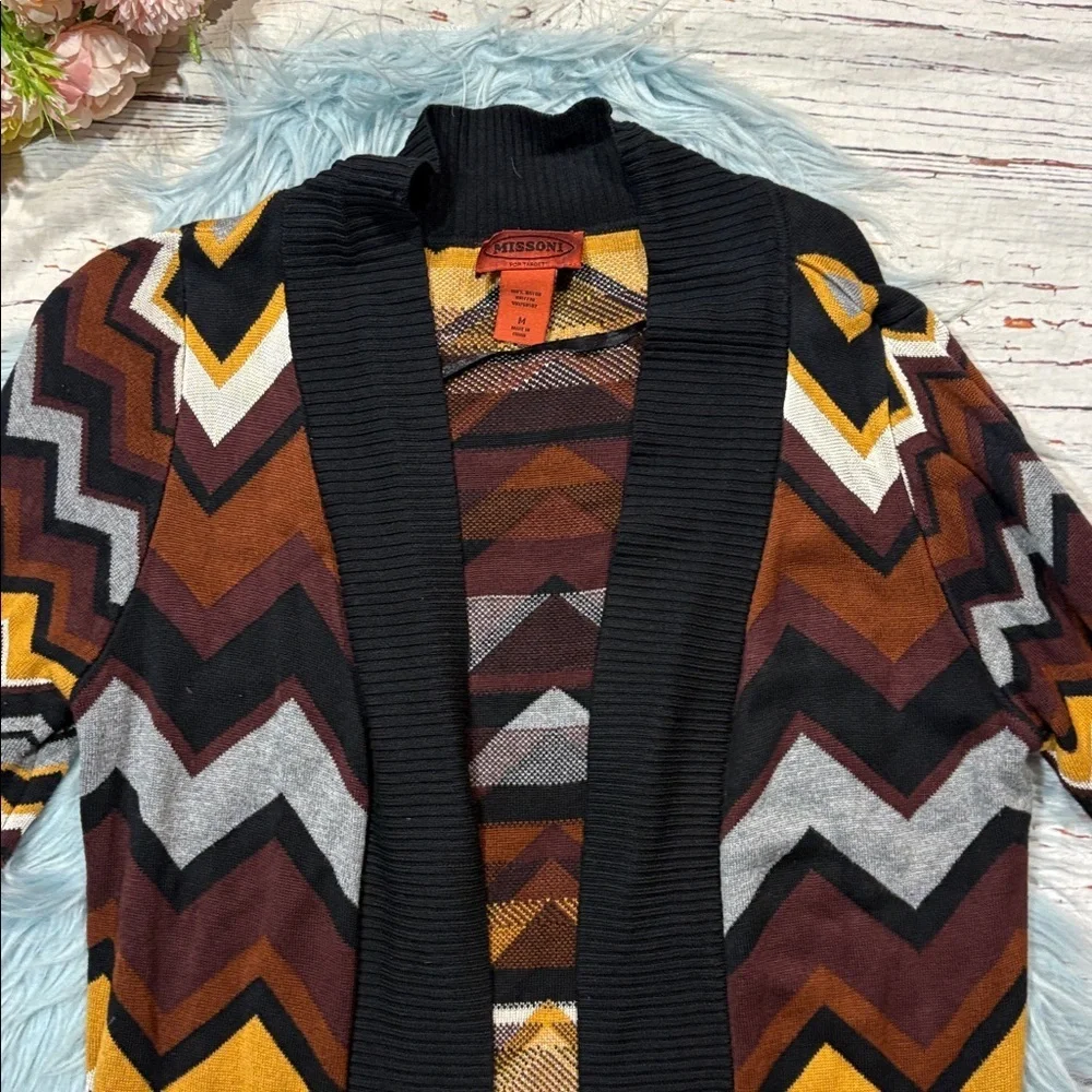 Missoni for Target Earth Toned Chevron Open Front Cardigan